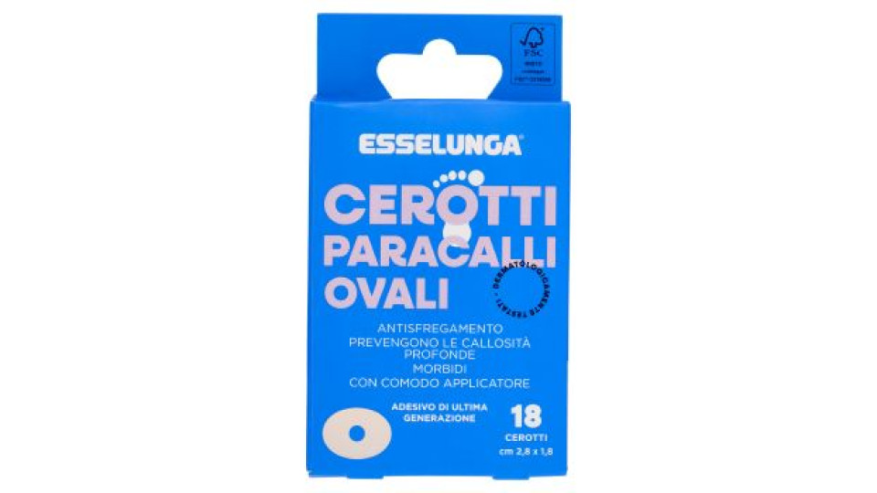 Esselunga Cerotti paracalli ovali cm 2,8 x 1,8 18 pz