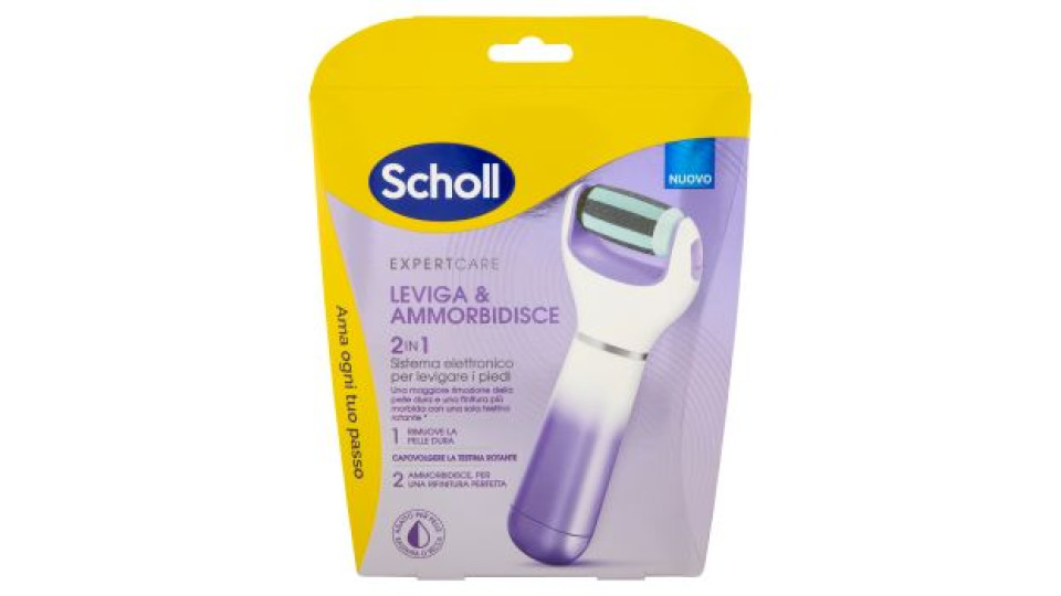 Scholl Expert Care Leviga & Ammorbidisce 2in1 Sistema elettronico per levigare i piedi