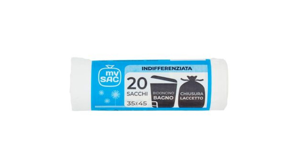 my Sac Indifferenziata Sacchi 35x45 Bidoncino Bagno 20 pz