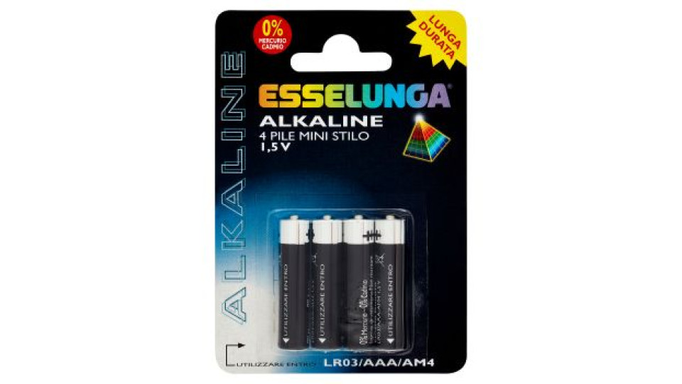 Esselunga Alkaline pile mini stilo 1,5 V 4 pz