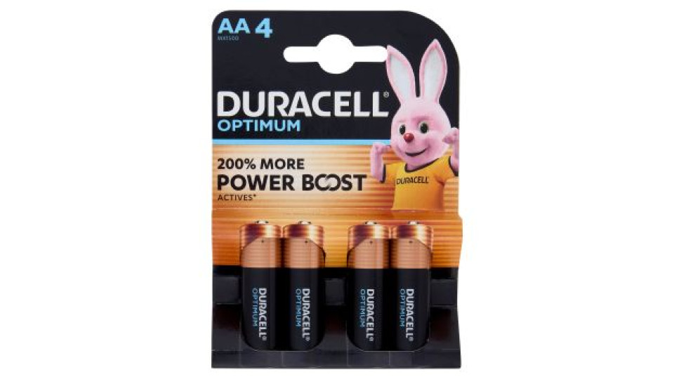 Duracell Optimum AA 4 Stilo / Mignon Alcalina 1.5V MX1500 4 pz