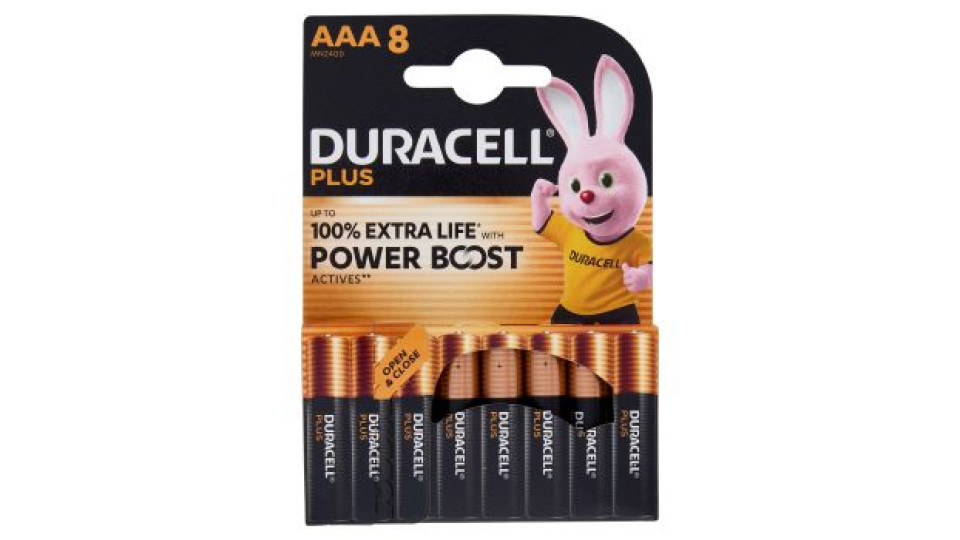 Duracell, pile Plus 100 ministilo 8 pezzi