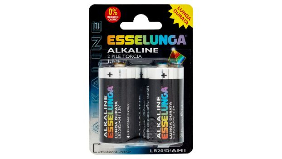 Esselunga Alkaline pile torcia 1,5 V 2 pz