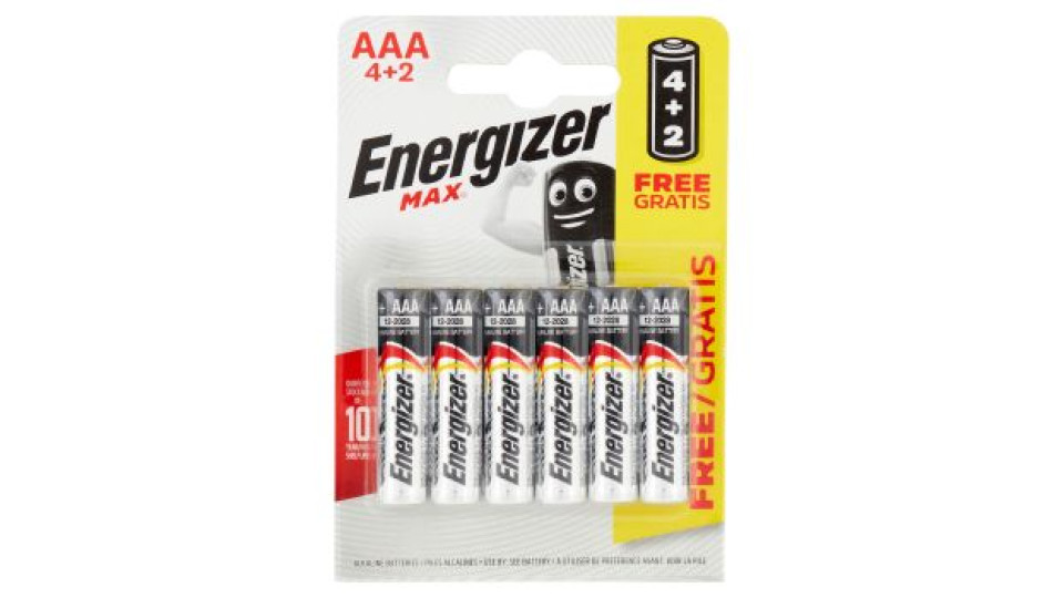 Energizer Max AAA Mini Stilo 4+2 pz