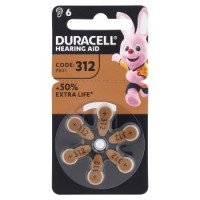 Duracell Hearing Aid Batteries 312 PR41 1.45V Marrone 6 pz