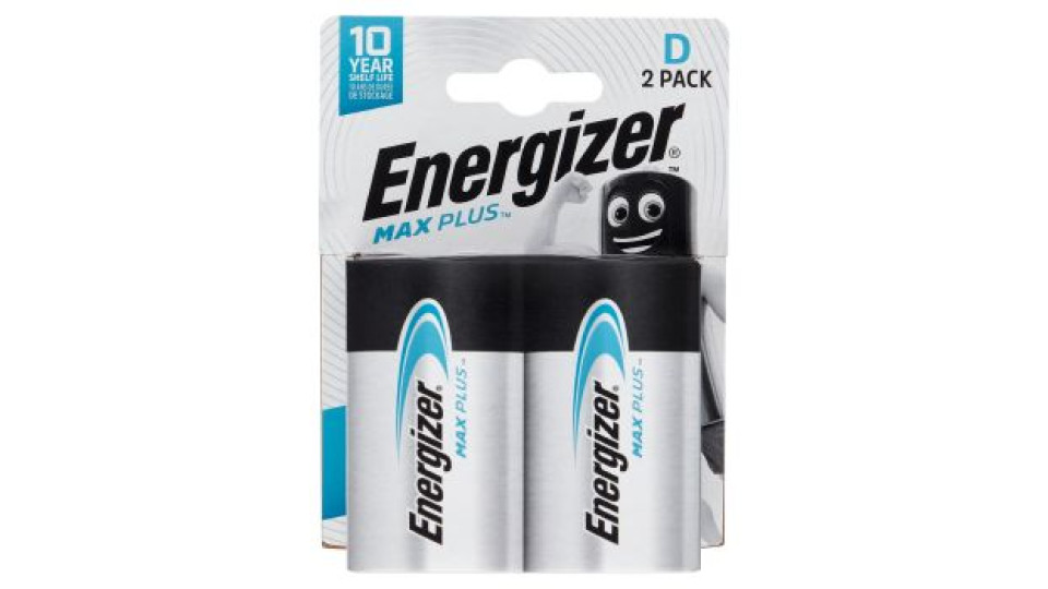 Energizer Max Plus Alkaline D 2 pz