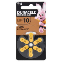 Duracell Hearing Aid Batteries 10 PR70 1.45V Giallo 6 pz