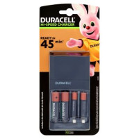 Duracell Caricabatterie da 15 Minuti con incluse batterie ricaricabili 2 AA + 2 AAA
