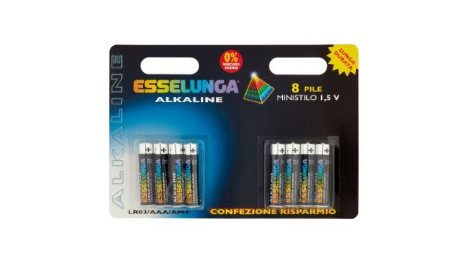 Esselunga Alkaline pile ministilo 1,5 V 8 pz