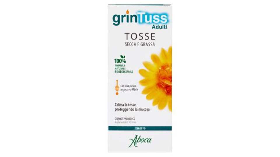 Aboca grinTuss Adulti Tosse Secca e Grassa Sciroppo 180 g