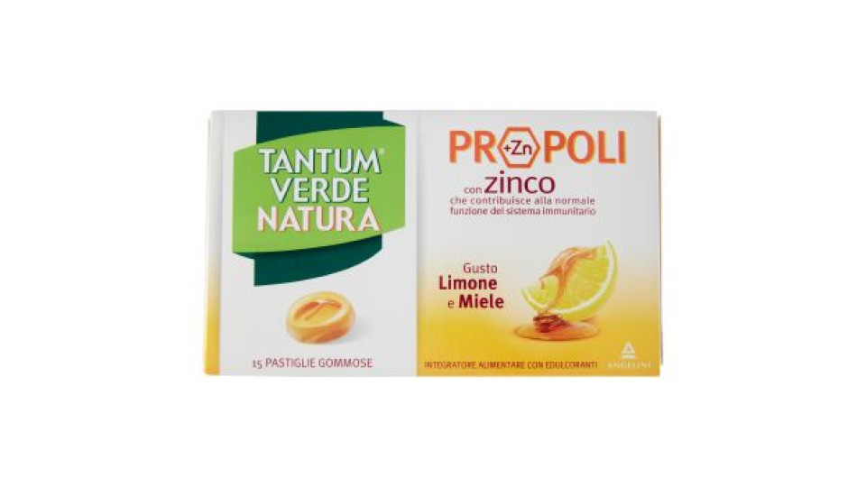 Tantum Verde Natura Pastiglie Gommose Propoli (+Zn) Limone e Miele 30 g
