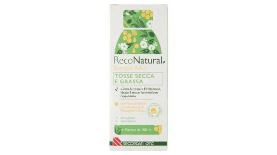 Recordati OTC RecoNatural Sciroppo Adulti Tosse Secca e Grassa 150 ml