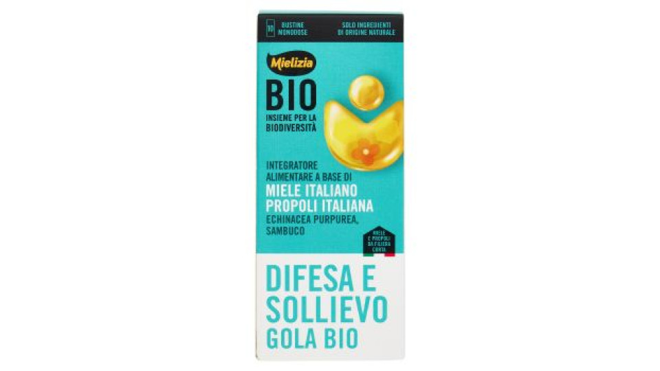Mielizia Bio Difesa e Sollievo Gola Bio Integratore Alimentare 10 x 10 g