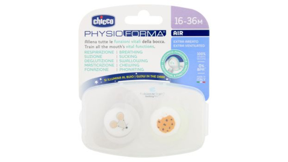 Chicco PhysioForma Succhietto Air 16-36 M Lumi Grigio 2 pz