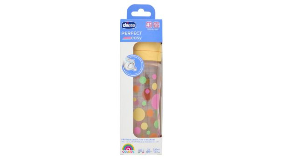 Chicco Perfect easy Colors Biberon Bimba 4 M+ Veloce 330 ml Giallo