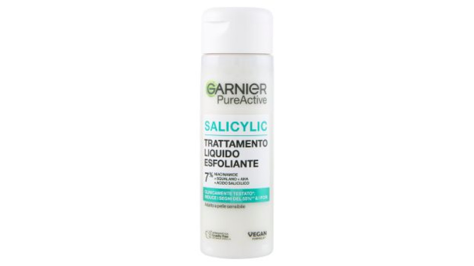 Garnier PureActive Salicylic Trattamento Liquido Esfoliante 7% Niacinamide, 120 ml