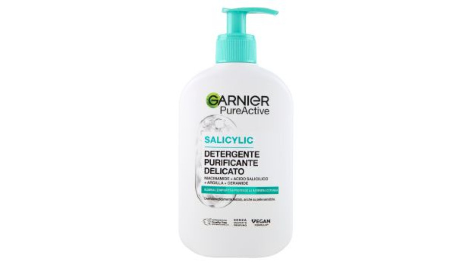 Garnier PureActive Salicylic Detergente Purificante Delicato, 250 ml