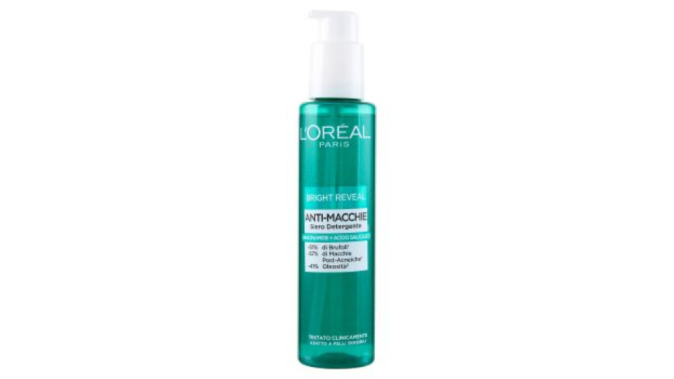 L'Oréal Paris Bright Reveal Siero Detergente Anti-Macchie Niacinamide + Acido Salicilico 150 ml
