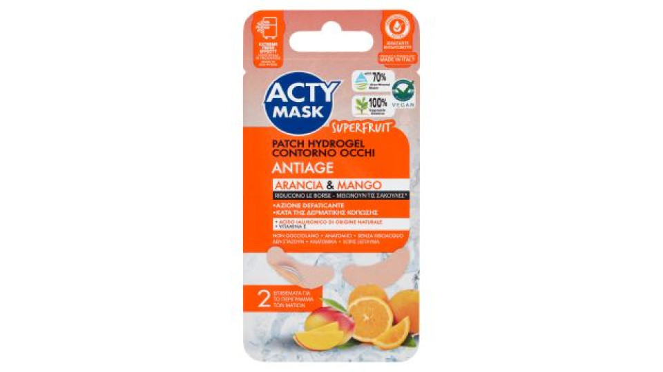 Acty Mask Superfruit Patch Hydrogel Contorno Occhi Antiage Arancia & Mango 2 pz