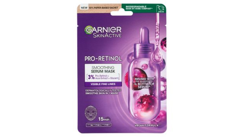 Garnier SkinActive Pro-Retinol Smoothing Serum Mask 22 g
