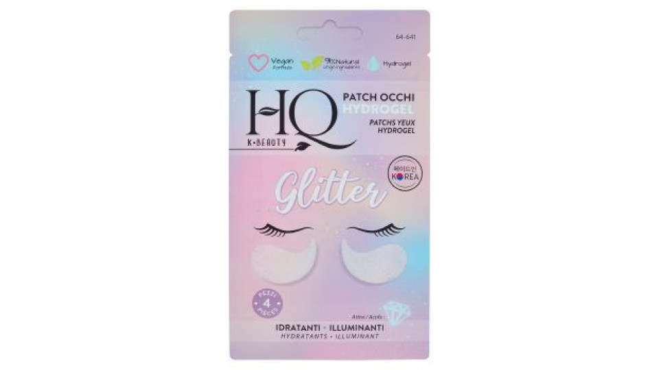 HQ K-Beauty Patch Occhi Hydrogel Glitter Attivi: Idratanti - Illuminanti 4 x 1,25 g