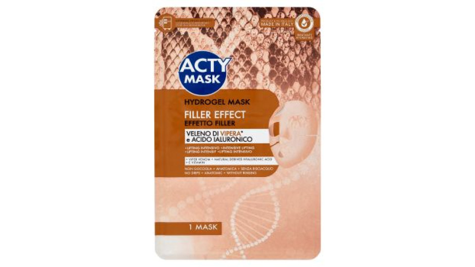 Acty Mask Hydrogel Mask Effetto Filler Veleno di Vipera* e Acido Ialuronico 1 pz