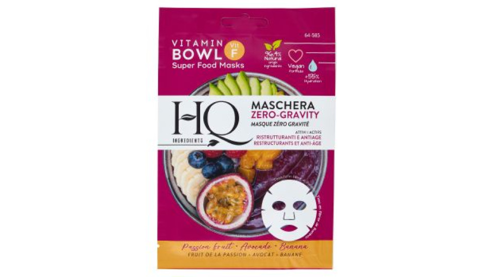 HQ Ingredients Maschera Zero-Gravity Passion fruit - Avocado - Banana