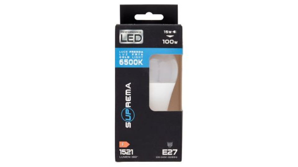 Suprema Performance Led 15w 100w Luce Fredda 6500K 1521 Lumen 360° E27