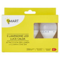 Smart Lampadine led luce calda attacco E14 250 Lumen 3 pz