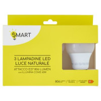 Smart Lampadine led luce naturale attacco E27 806 Lumen 3 pz