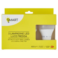 Smart Lampadine led luce fredda attacco E27 1055 Lumen 3 pz