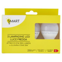 Smart Lampadine led luce fredda attacco E14 250 Lumen 3 pz