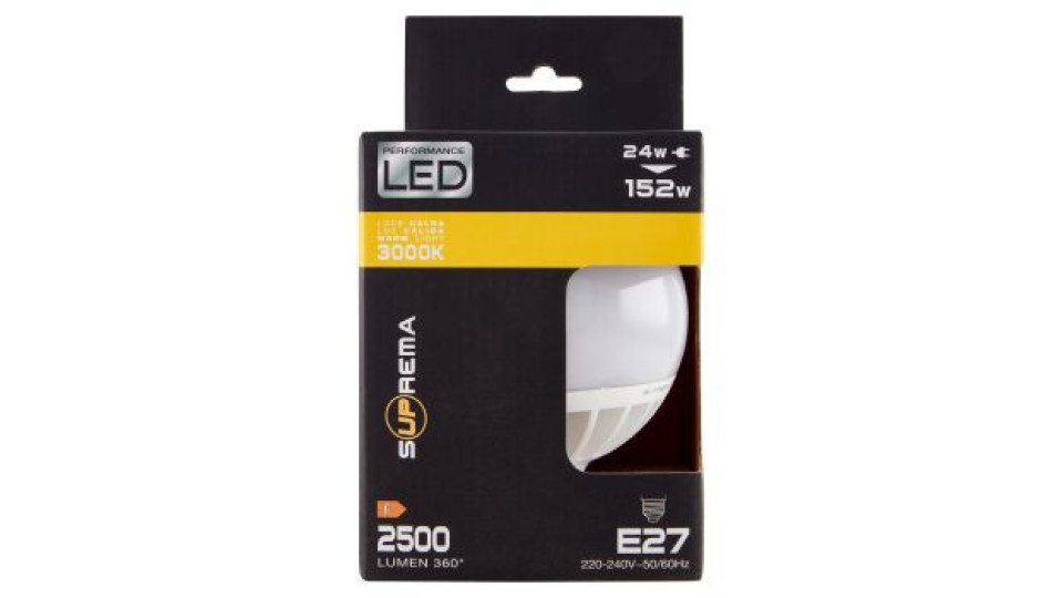 Suprema Performance Led 24w 152w Luce Calda 3000K 2500 Lumen 360° E27