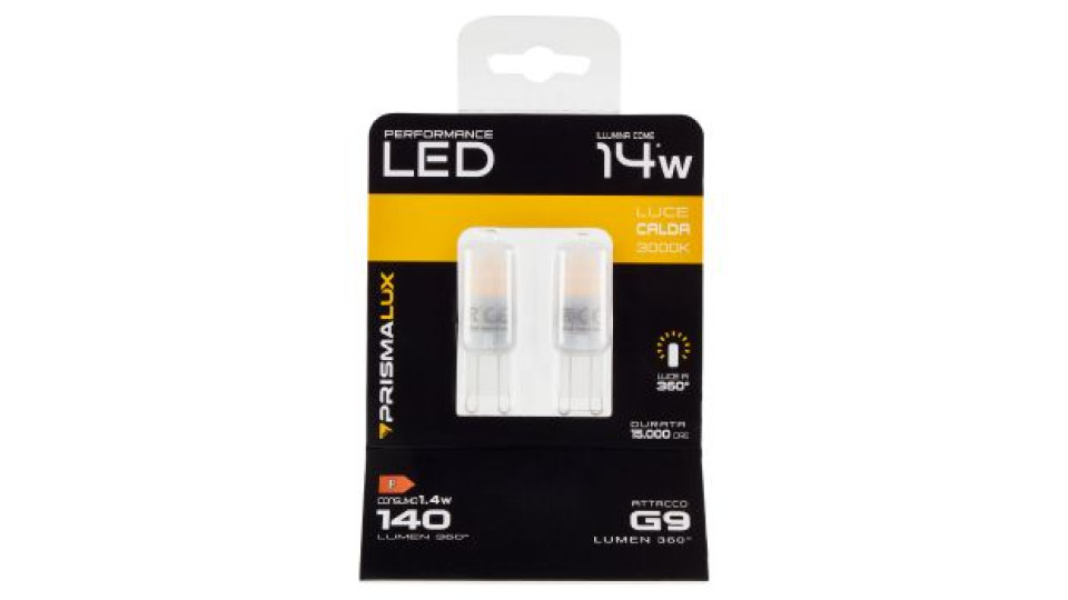 Prismalux Performance Led Consumo 1.4w Luce Calda 3000K 140 Lumen 360° Attacco G9