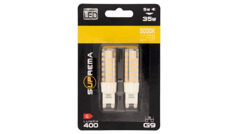 Suprema Performance Led 5w 35w Luce Calda 3000K 400 Lumen G9