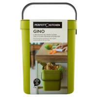 Perfetto Kitchen Gino il Bidoncino del Piano Cucina per gli Scarti Organici 5 lt Colore Verde