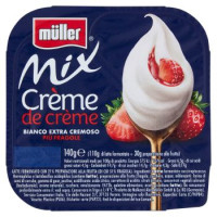 müller Mix Crème de crème Bianco Extra Cremoso Più Fragole 140 g