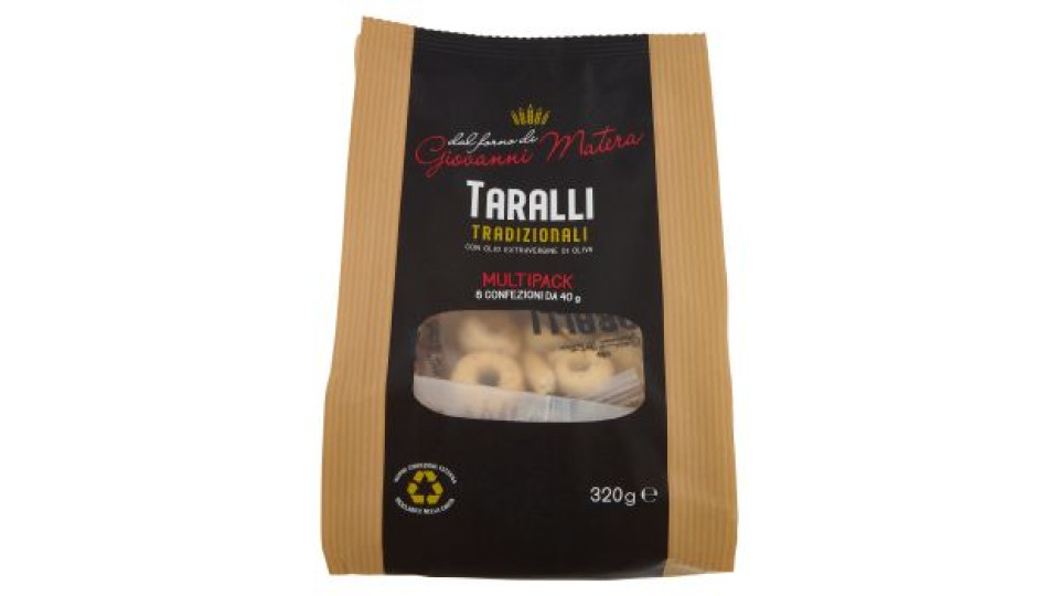 Giovanni Matera Taralli Tradizionali con Olio Extravergine di Oliva 8 x 40 g