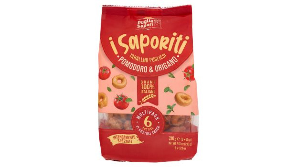 Puglia Sapori I Saporiti Tarallini Pugliesi Pomodoro & Origano 6 x 35 g