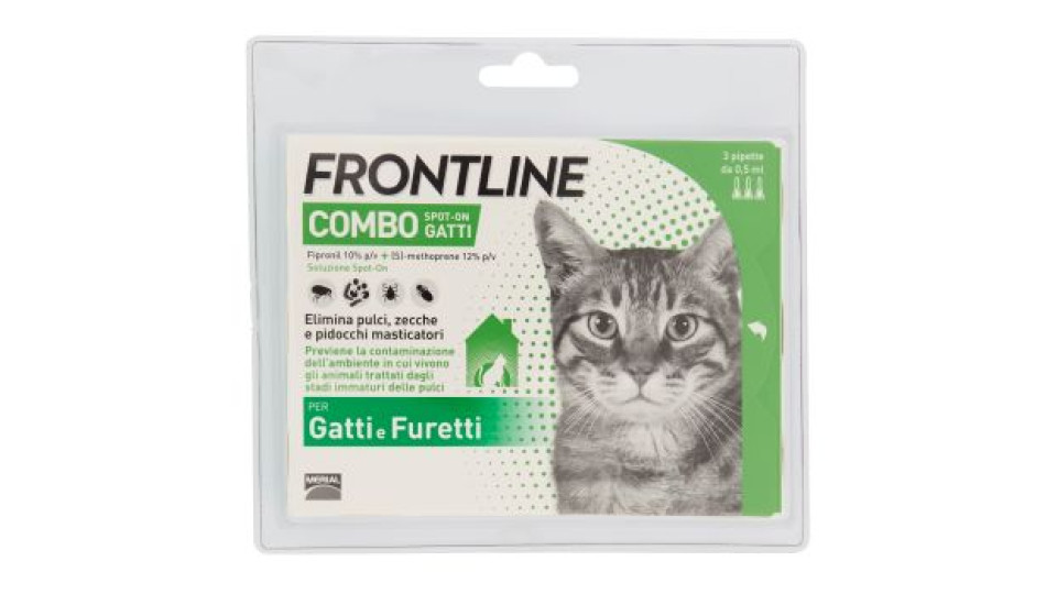 Frontline Combo Spot-On Gatti per Gatti e Furetti 3 x 0,5 ml