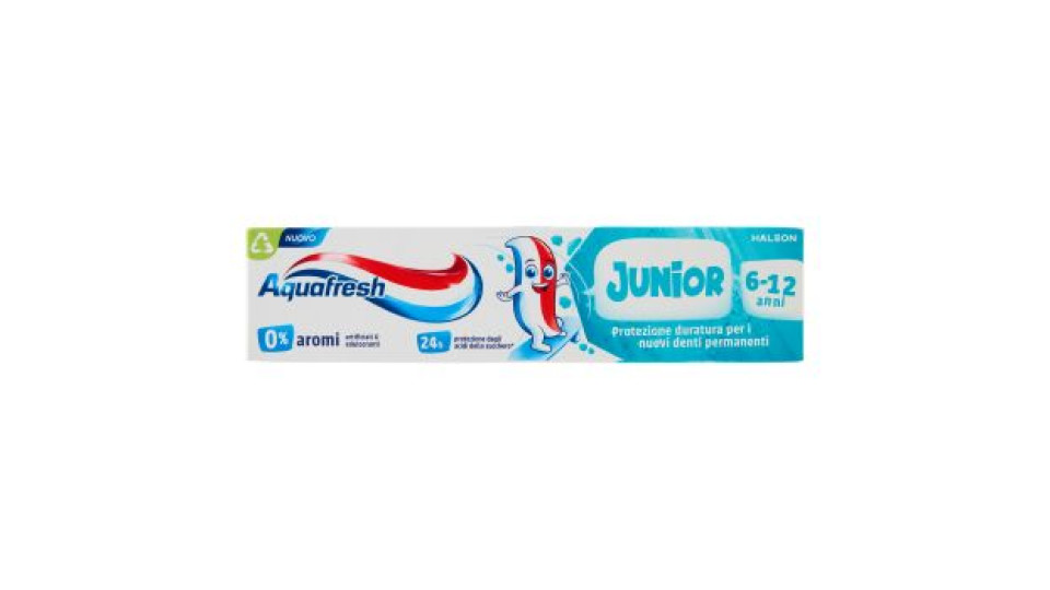Aquafresh Junior dentifricio bambini igiene dentale denti sani e forti dai 6 anni 50 ml