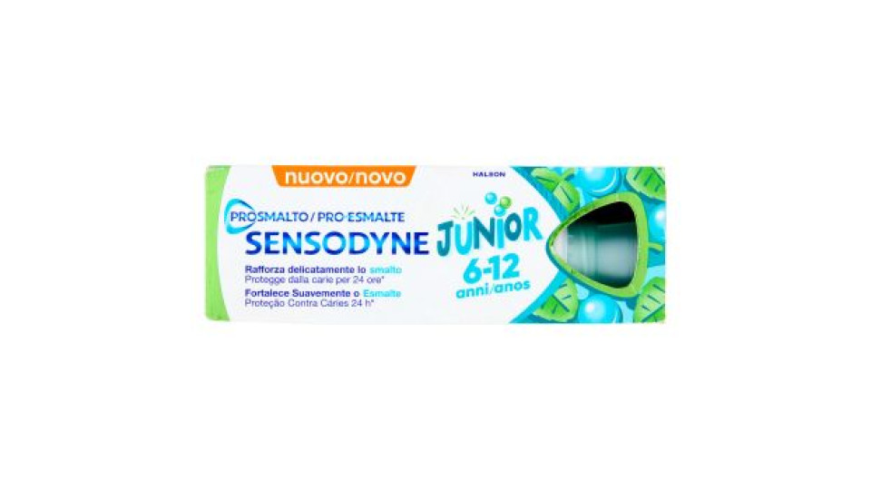 Sensodyne Prosmalto Junior, Dentifricio quotidiano per Bambini 6-12anni, Aroma Naturale Menta, 50 ml