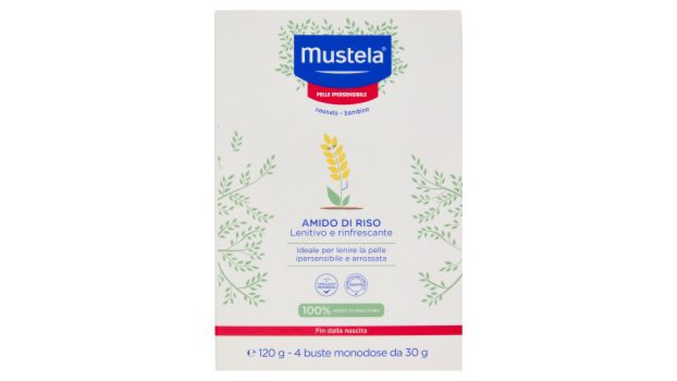 Mustela neonato - bambino Amido di Riso Pelle Ipersensibile buste monodose 4 x 30 g