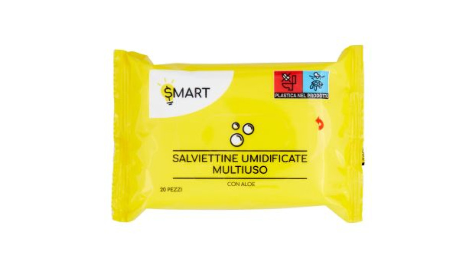 Smart Salviettine umidificate multiuso con aloe 20 pz