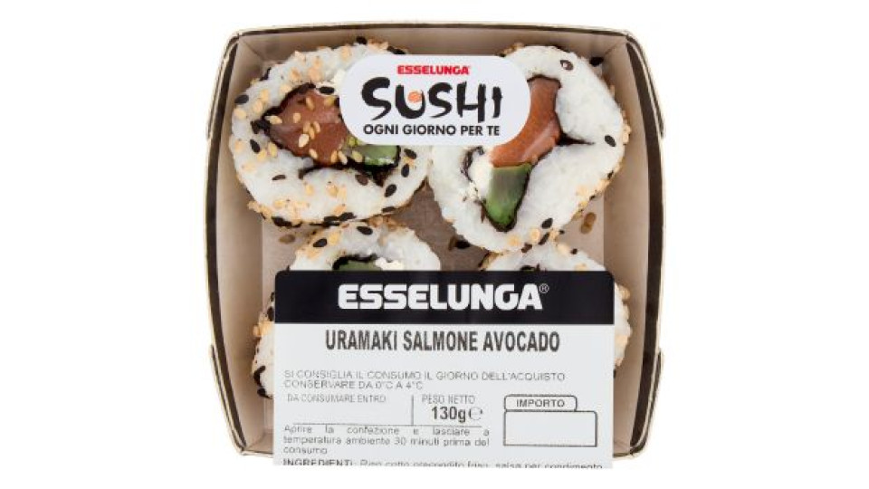 Esselunga Sushi Uramaki salmone avocado 130 g