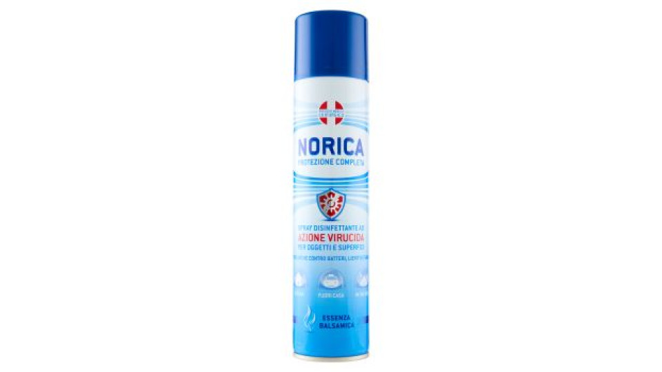 Norica Protezione Completa Spray Disinfettante ad Azione Virucida per Oggetti e Superfici 300 ml