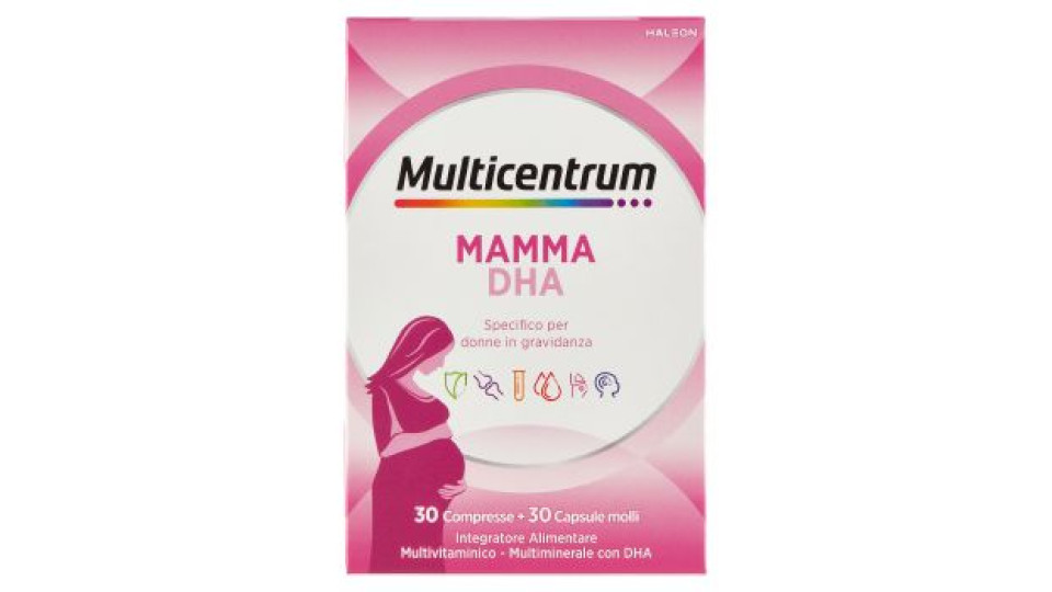 Multicentrum Mamma DHA Integratore completo con Acido Folico Donne in Gravidanza 30+30 compresse 52g