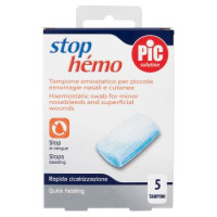 Pic solution stop hemò Tampone emostatico per piccole emorragie nasali e cutanee tamponi 5 pz