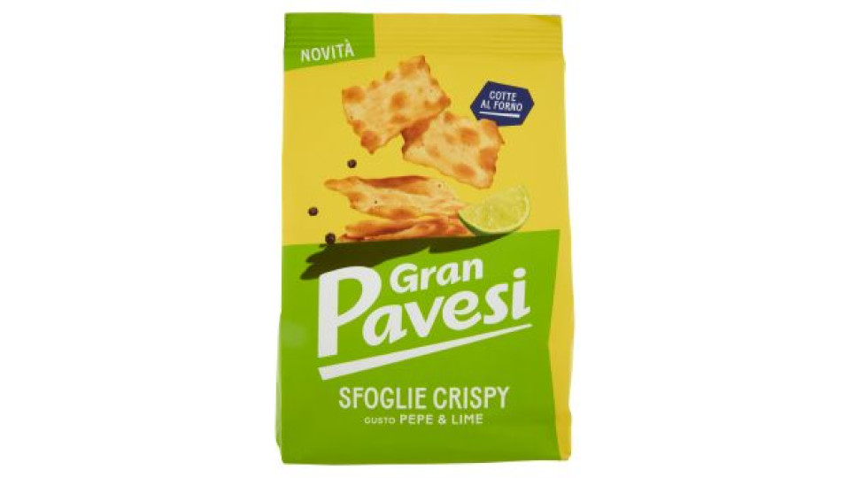Gran Pavesi Sfoglie Crispy Gusto Pepe & Lime Snack Cotte al Forno 150g