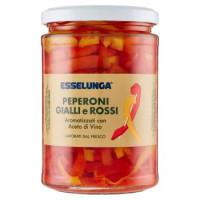 Esselunga Peperoni gialli e rossi aromatizzati con aceto di vino 565 g
